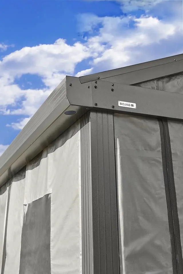Alt view image 4 of 6 - 12' x 20' Samara Carport Canopy Fabric Wall Enclosure Kit, Grey (135-9165845)