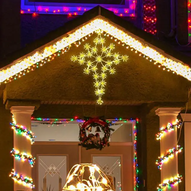 Alt view image 3 of 6 - Large 39"x29.5" Twinkle 464 LED Bethlehem Star Super-Bright Warm White LEDs Outdoor Christmas Decoration with 16 Functions Waterproof for Home Party Wall Hanging