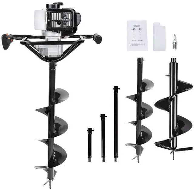 Main image of 52cc 2.4HP Auger Post Hole Digger Gas Powered with Two Earth Auger Drill Bit 6" & 10"+ Extention Kit