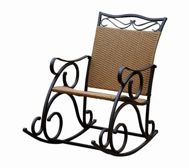 Main image of Wicker Resin/Steel Porch Rocker