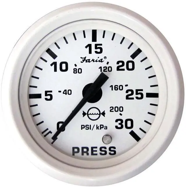 Main image of Beede Instruments 13108 Dress Water Pressure Gauge Kit 30 PSI - White, 2", Black