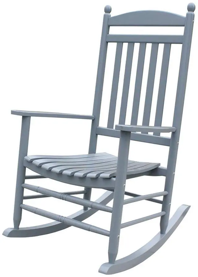 Main image of Rocking Rocker-A040GY Grey Wood Porch Rocker/Outdoor Rocking Chair -Easy to Assemble-Comfortable Size-Outdoor or Indoor Use