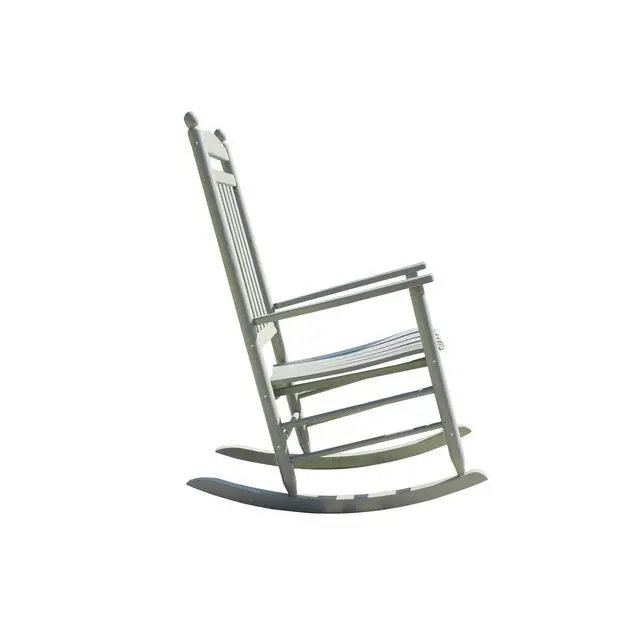 Alt view image 6 of 6 - Rocking Rocker-A040GY Grey Wood Porch Rocker/Outdoor Rocking Chair -Easy to Assemble-Comfortable Size-Outdoor or Indoor Use