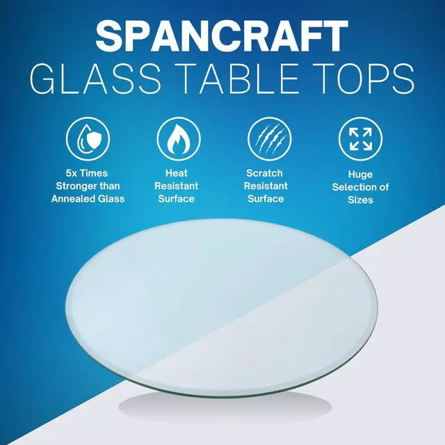 Alt view image 3 of 4 - 36" Inch Round 1/4" Thick Clear Glass Table Top with Flat Polished Edge and Tempered Glass, Replacement Glass Table Top, Great for Dining Tables, end Tables, and Outdoor Patio Table Tops or