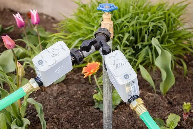 Alt view image 2 of 2 - 21002 B-hyve Smart Hose Watering Timer 2-Pack with Wi-Fi Hub and Hose Splitter Gray