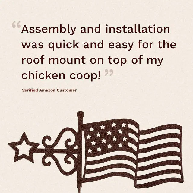 Alt view image 4 of 6 - EZ Vane Steel USA Flag Weathervane 21 Height, Includes Metal Roof Mount, Wind Cups & Brackets | Hand-Crafted and Family-Owned, Made in The USA with Triple Powder Coating, Limited