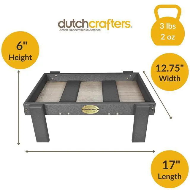 Alt view image 2 of 6 - Amish American Made Platform Bird Feeder, Free Standing Ground Bird Feeders for Outdoors, for Wild Birds, Chicken, Squirrel, Gift for Birdwatchers (Dark Gray with Reinforcement)