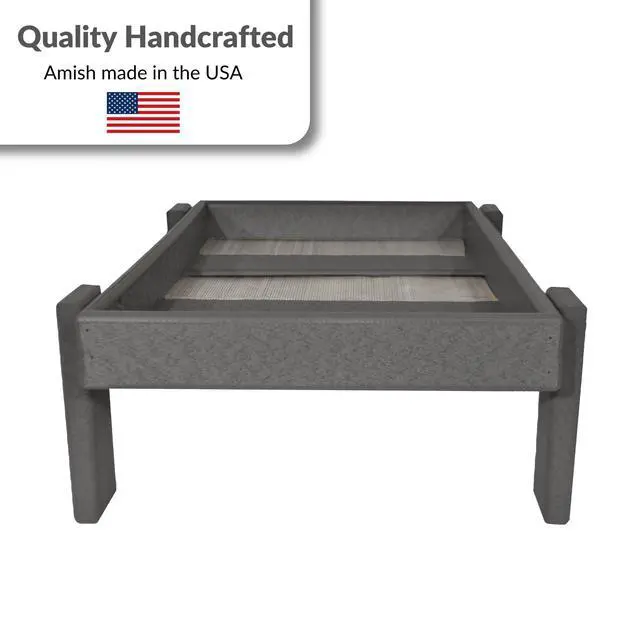 Alt view image 6 of 6 - Amish American Made Platform Bird Feeder, Free Standing Ground Bird Feeders for Outdoors, for Wild Birds, Chicken, Squirrel, Gift for Birdwatchers (Dark Gray with Reinforcement)