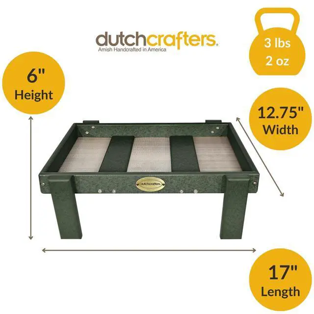 Alt view image 2 of 6 - Amish American Made Platform Bird Feeder, Free Standing Ground Bird Feeders for Outdoors, Feeder for Wild Birds, Chicken, Squirrel, Gift for Birdwatchers (Turf Green with Reinforcement)
