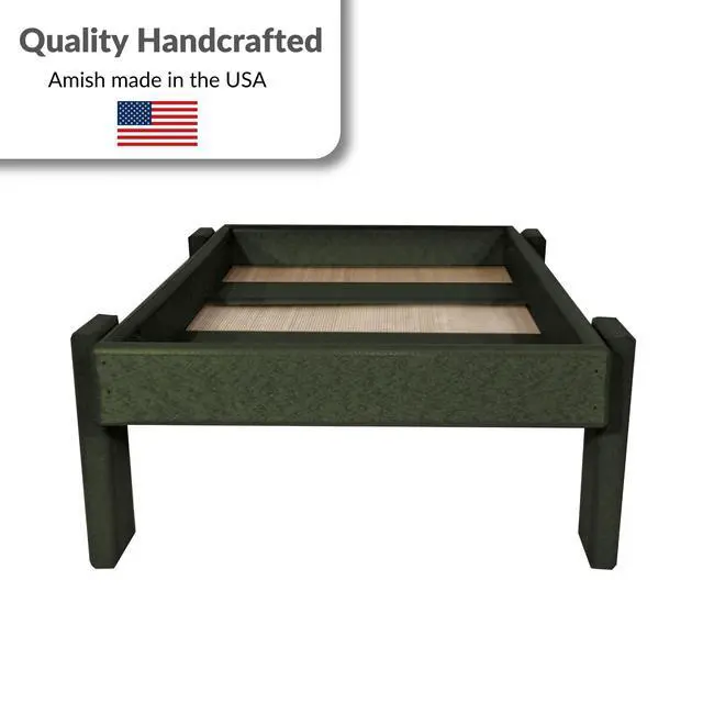 Alt view image 6 of 6 - Amish American Made Platform Bird Feeder, Free Standing Ground Bird Feeders for Outdoors, Feeder for Wild Birds, Chicken, Squirrel, Gift for Birdwatchers (Turf Green with Reinforcement)