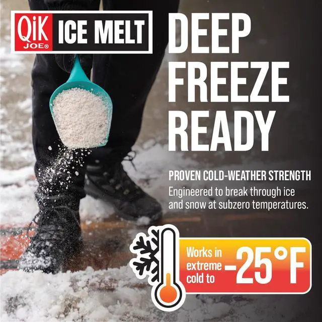 Alt view image 3 of 6 - Calcium Chloride Ice Melt - 35lbs Pail - Instant Snow and Ice Melt for Sidewalks, Driveways, Steps, and Parking Lots - Deicer for Concrete, Asphalt, and Other Surfaces