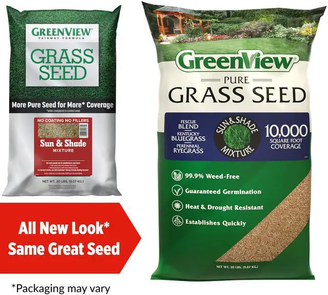 Alt view image 2 of 6 - Pure Grass Seed Sun & Shade Mixture, 20 lb. Bag Covers up to 10,000 sq. ft