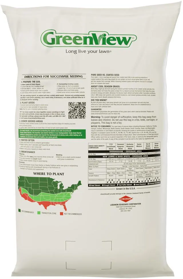 Alt view image 3 of 6 - Pure Grass Seed Sun & Shade Mixture, 20 lb. Bag Covers up to 10,000 sq. ft