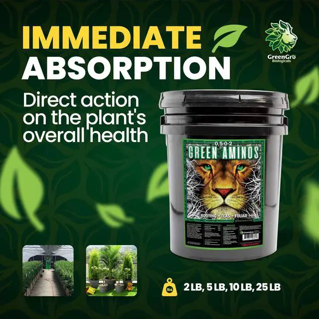 Alt view image 2 of 6 - Green Aminos, Rooting Stimulator Blend with Amino Acids and Nutrients for Potting Mix, Soils, Cuttings, and Hydroponic Gardens, Organic Plant Food for Indoor and Outdoor Plants