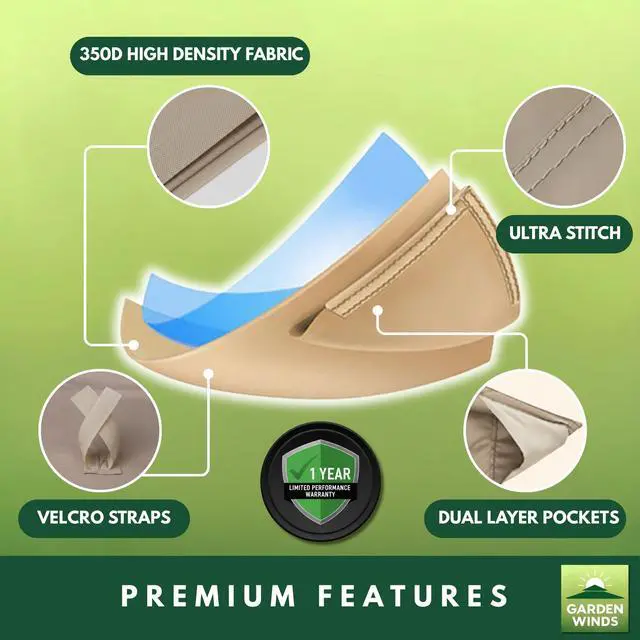 Alt view image 3 of 6 - Durable 350 Replacement Canopy Top Compatible with 2019 Gardenline 10' x 10' Gazebo Models 7884-19 (2019), 22466 - Beige
