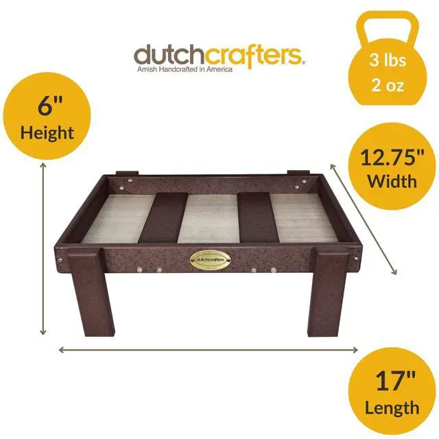 Alt view image 2 of 6 - Amish American Made Platform Bird Feeder, Free Standing Ground Bird Feeders for Outdoors, Feeder for Wild Birds, Squirrel, Gift for Birdwatchers (Milwaukee Brown with Reinforcement)