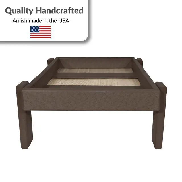 Alt view image 6 of 6 - Amish American Made Platform Bird Feeder, Free Standing Ground Bird Feeders for Outdoors, Feeder for Wild Birds, Squirrel, Gift for Birdwatchers (Milwaukee Brown with Reinforcement)