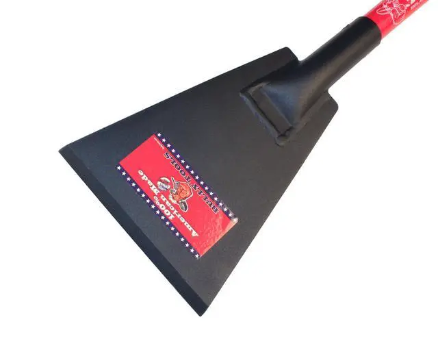Alt view image 2 of 5 - Floor Scraper - Heavy Duty 7-Gauge Scraper with Fiberglass D-Grip Handle for Tile Removal, Carpet Removal, Ice & Mud Scraping, Landscaping Tools, Flat Shovel - 100% Made in the USA, 7-Inch