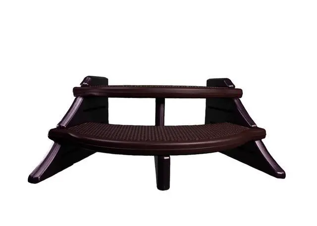 Alt view image 2 of 6 - The Edge Spa Step, 40-Inch Wide Hot Tub Stairs, Multipurpose Indoor/Outdoor Step Stool with Oversized Treads and 2-Tone Design, Coffee