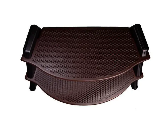 Alt view image 3 of 6 - The Edge Spa Step, 40-Inch Wide Hot Tub Stairs, Multipurpose Indoor/Outdoor Step Stool with Oversized Treads and 2-Tone Design, Coffee