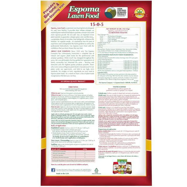 Alt view image 2 of 2 - Lawn Food for All Seasons;15-0-5 Analysis with Non-Staining Iron; Exclusive Bio-Tone Formula with Long Lasting Slow Release Nitrogen for a Greener Lawn. 40 lb. Bag Covers up to 12,000 Sq. Ft