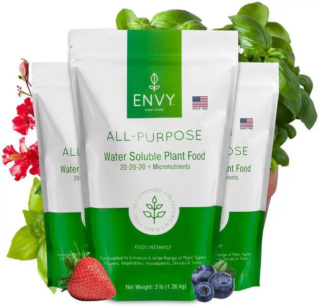 Main image of All-Purpose Plant Fertilizer, 9 Pound (3X 3lb) - Makes 900 Gallons, for Indoor and Outdoor Plants, Pet Safe, Water Soluble, Made in USA