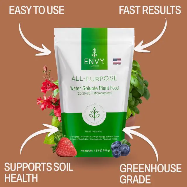 Alt view image 2 of 6 - All-Purpose Plant Fertilizer, 9 Pound (3X 3lb) - Makes 900 Gallons, for Indoor and Outdoor Plants, Pet Safe, Water Soluble, Made in USA