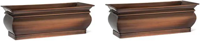 Main image of Herb Planter Pots Succulent Window Box Rectangular Indoor Outdoor Flower Garden Planters Dimensions 16 x 6 x 5.75 Inches (2)