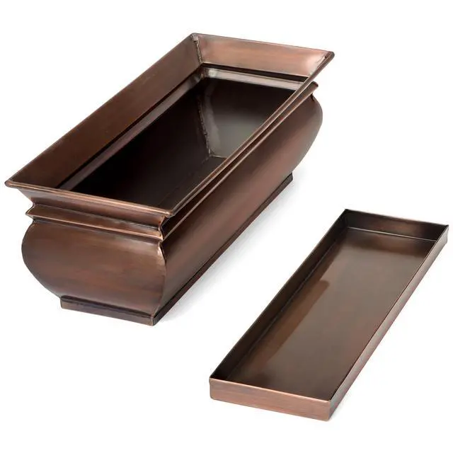 Alt view image 3 of 5 - Herb Planter Pots Succulent Window Box Rectangular Indoor Outdoor Flower Garden Planters Dimensions 16 x 6 x 5.75 Inches (2)