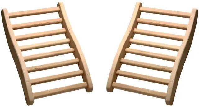Main image of 2 Pack S-Shaped Sauna Backrest, Ergonomic Wooden Support w/ Adjustable Angle Design | Suitable for Both Traditional & Infrared Saunas - Made from Canadian Hemlock, Up to 275 Lb Capacity