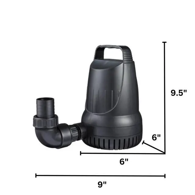 Alt view image 2 of 6 - Manta 1,200 GPH Submersible Pond Pump, 30 Ft Cord | Energy efficient, Fish safe for backyard ponds, Durable magnetic drive, Perfect for DIY water gardens and skimmers