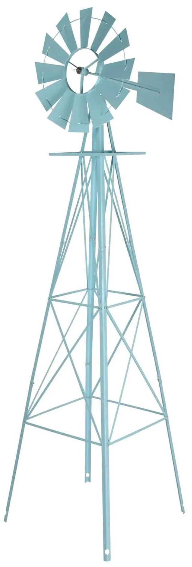 Main image of 8FT Ornamental Windmill Backyard Garden Decoration Weather Vane, Heavy Duty Metal Wind Mill w/ 4 Legs Design (Blue)