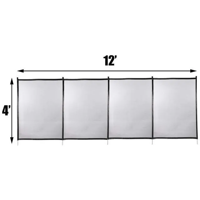Alt view image 2 of 6 - Pool Fence, 4FTx 12FT DIY Pool Fences for Inground Pools, Removable Child Safety Pool Fencing, Swimming Pool Fence in Ground for Kids Safety, Black Pool Mesh to Protect Kids