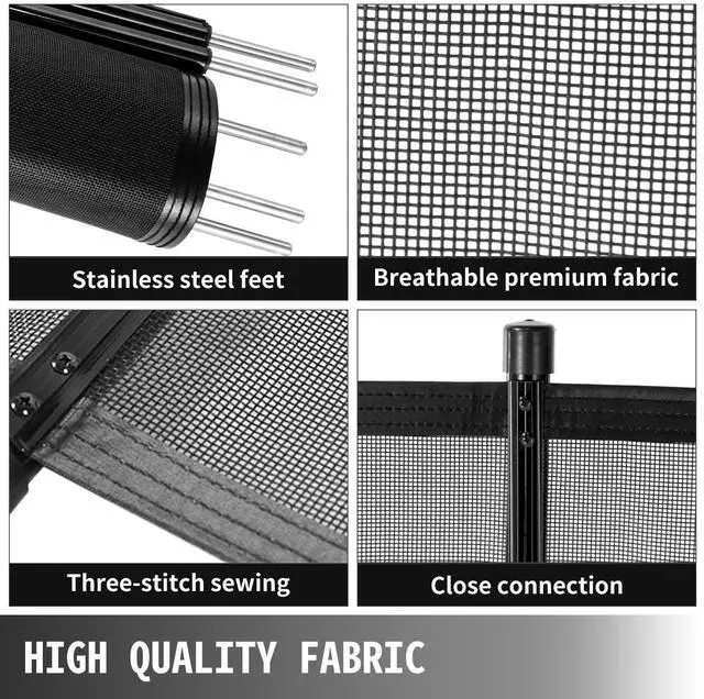 Alt view image 3 of 6 - Pool Fence, 4FTx 12FT DIY Pool Fences for Inground Pools, Removable Child Safety Pool Fencing, Swimming Pool Fence in Ground for Kids Safety, Black Pool Mesh to Protect Kids