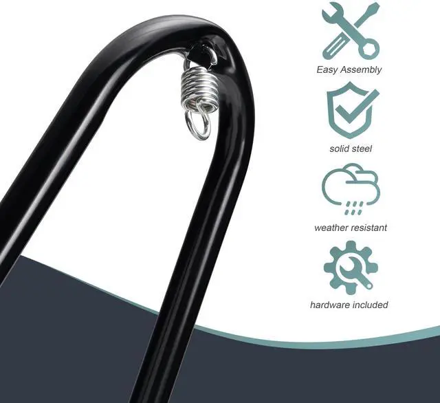 Alt view image 6 of 6 - Durable Hammock Chair Stand Hanging Chair Stand- Heavy Duty Steel Sensory Swing Stand- Weather & Rust Resistant- Adjustable Portable Stand 330lbs for Tree,Lounger,Air Porch,Indoor/Outdoor,Patio
