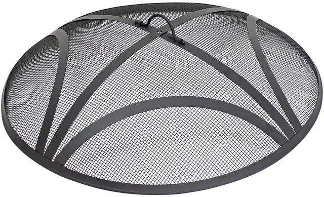 Main image of Sunnydaze Outdoor Patio Fire Pit Screen - Reinforced Steel Mesh Round Fire Pit Spark Screen with Handle - 24" Diameter