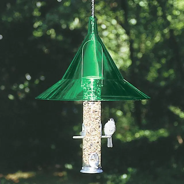 Alt view image 3 of 6 - Squirrel Baffle - Protects Outside Bird Houses - Premium Large 17" Dome - Made in USA by Arundale (Emerald Green)