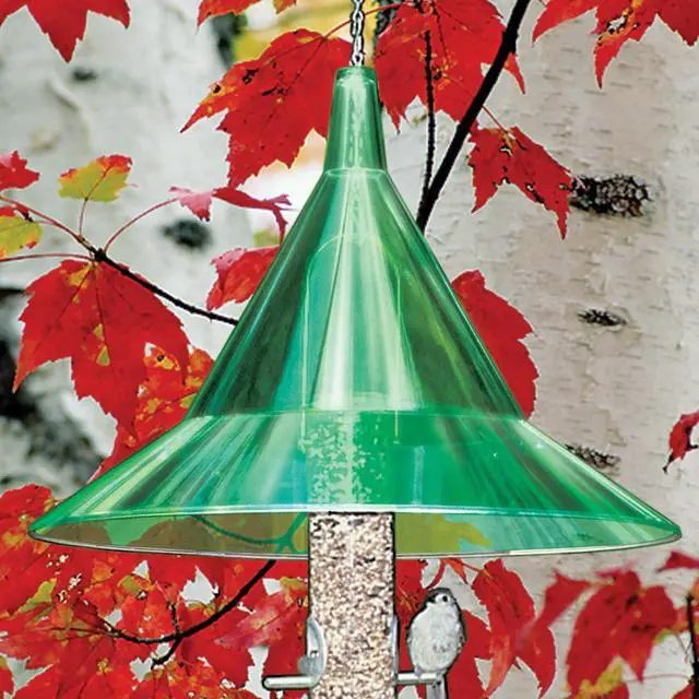 Alt view image 4 of 6 - Squirrel Baffle - Protects Outside Bird Houses - Premium Large 17" Dome - Made in USA by Arundale (Emerald Green)