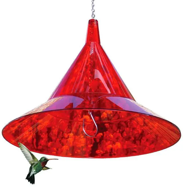 Main image of Squirrel Baffle - Protects Outside Bird Feeders and Bird Houses - Premium Large 17 Dome - Made in USA by Arundale (Ruby Red)