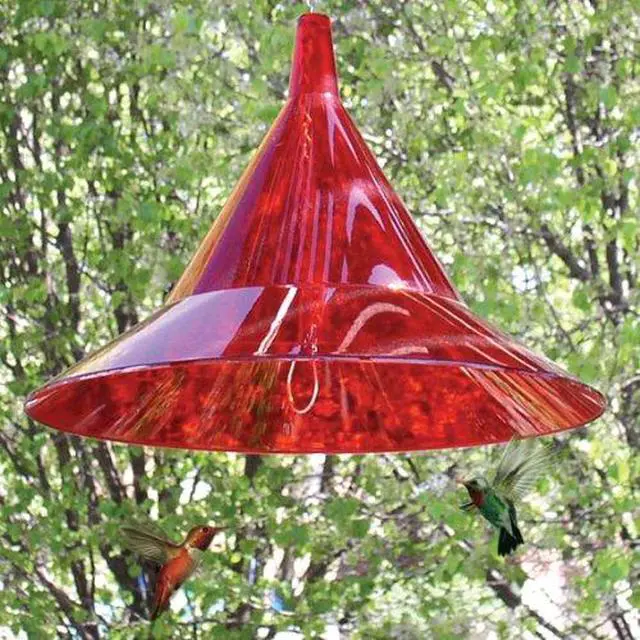 Alt view image 3 of 6 - Squirrel Baffle - Protects Outside Bird Feeders and Bird Houses - Premium Large 17 Dome - Made in USA by Arundale (Ruby Red)