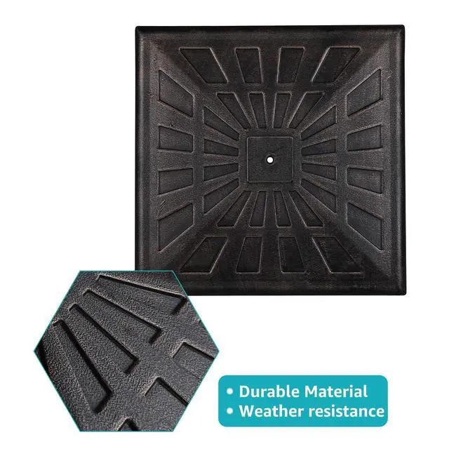 Alt view image 3 of 6 - Square Umbrella Base, 42lb Heavy Duty Patio Outdoor Umbrella Stand Weight, Bronze