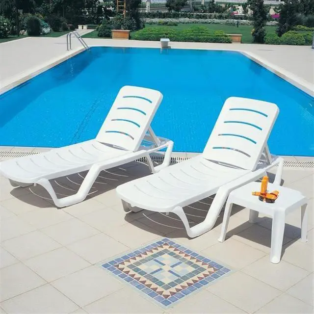 Alt view image 5 of 6 - Sunray Square Resin Patio Side Table in White (Set of 2)
