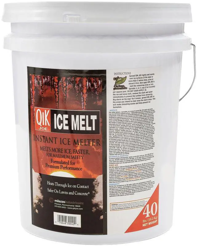 Main image of Calcium Chloride Ice Melt - 40lbs Pail Pallet (36 Units) - Instant Snow and Ice Melt for Sidewalks, Driveways, Steps, and Parking Lots - Deicer for Concrete, Asphalt, and Other Surfaces