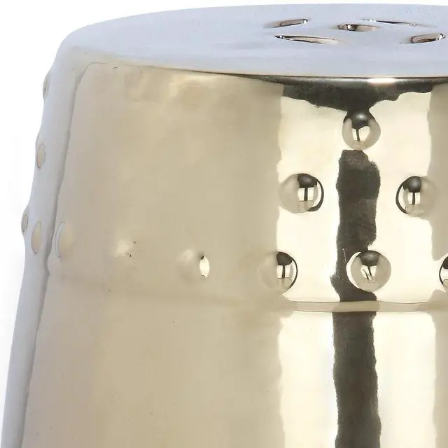 Alt view image 6 of 6 - Furniture - Modern Ming Decorative Garden Stool - Gold - Ceramic - Artisan Chinoiserie Design - Ideal for Living Room, Patio, Garden - Fully Assembled (ACS4516D)