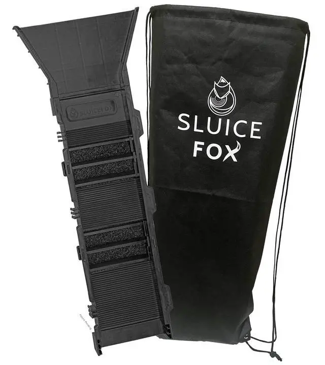 Alt view image 2 of 6 - Portable Expandable Sluice Box for Gold Mining and Prospecting; Includes Miner's Moss, Hungarian Style riffles, and deep V riffles. Essential Tool for Gold panning Kits