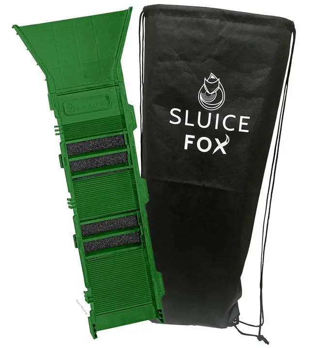 Alt view image 2 of 6 - Portable Expandable Sluice Box for Gold Mining and Prospecting; Includes Miner's Moss, Hungarian Style riffles, and deep V riffles. Essential Tool for Gold panning Kits