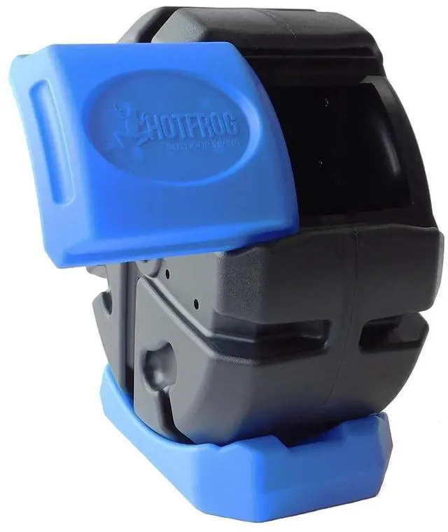 Alt view image 4 of 6 - HOTFROG Half Size Rolling Single Chamber Batch Tumbling Composter - Outdoor Rotating Garden Compost Bin (HF-RC2000WB-BLU) Black & Blue (19-Gallon)