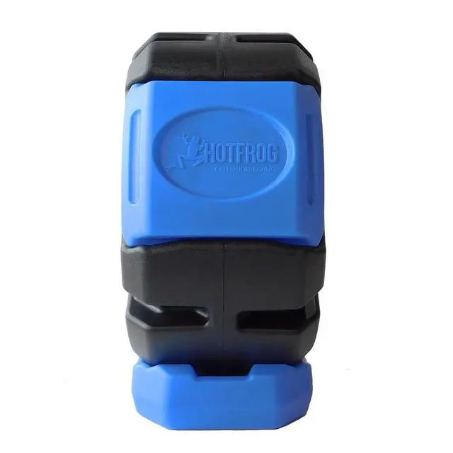 Alt view image 5 of 6 - HOTFROG Half Size Rolling Single Chamber Batch Tumbling Composter - Outdoor Rotating Garden Compost Bin (HF-RC2000WB-BLU) Black & Blue (19-Gallon)