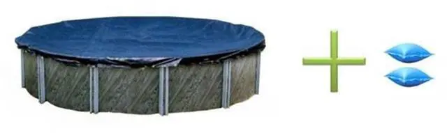 Main image of New Winter Above Ground Round Swimming Pool Cover 28' + 2 4x8 Air Pillows