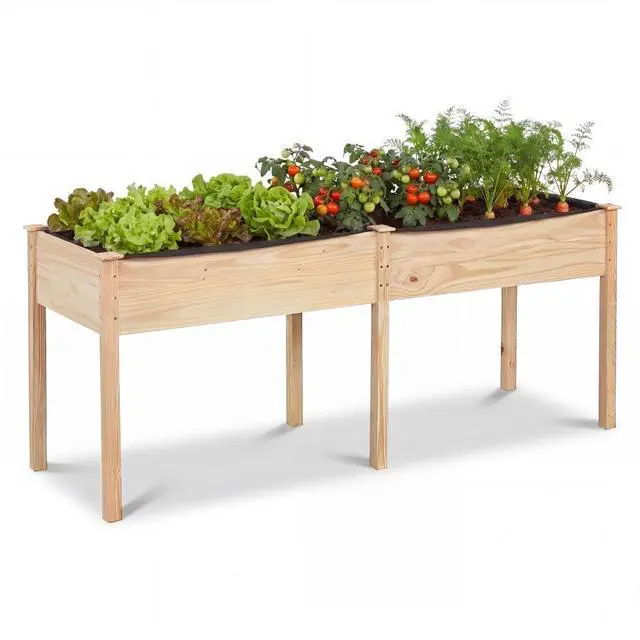 Main image of Raised Garden Bed, Elevated Wood Planter Box with Drain Hole, Gardening Planter Raised Bed for Planting Vegetables Flowers Succulents Herbs,73" Lx23 Wx30 H